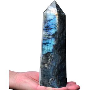 Large Fluorite Crystal Towers Green Purple Quartz Point Obelisk 6 Faceted Healing Crystal Stone Wand for Beginer Meditation Gift 1.7-2.2 Pound