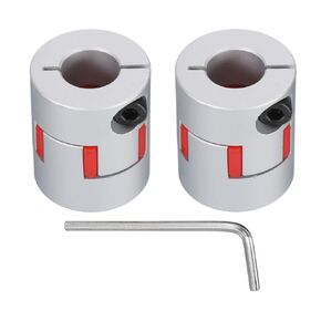 uxcell Aluminum Plum Shaft Coupling 8mm to 12mm Bore L30xD25 Flexible Coupler for 3D Printer CNC Machine and Servo Stepped Motor Pack of 2