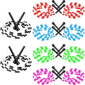 10 Pcs Jump Rope for Kids Fitness Skipping Adjustable Beaded Jump Rope Double Dutch Segmented No Tangled Jumping Rope Light Weight Exercise Physical Education Adult Equipment Family Gym Game
