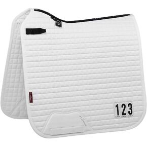 LeMieux Dressage Cotton Competition Square Saddle Pad - English Saddle Pads for Horses - Equestrian Riding Equipment and Accessories (White - Large)