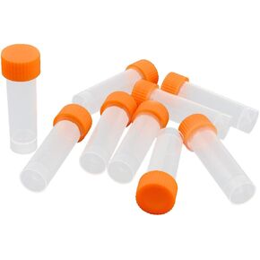 uxcell 5ml Conical Bottom Graduated Plastic Vial Tube w Screw Caps 10 Pcs
