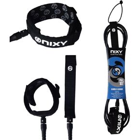 NIXY بطول 10 أقدام مقود SUP مستقيم - تصميم عالمي لركوب الأمواج والتجديف بالوقوف يناسب جميع أشكال وأحجام الألواح، ملحق أمان أساسي، حزام كاحل مبطن in Kuwait