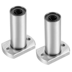 uxcell LMH10UU Extra Long Two Side Cut Flange Linear Ball Bearings, 10mm Bore Dia, 19mm OD, 55mm Length (Pack of 2)
