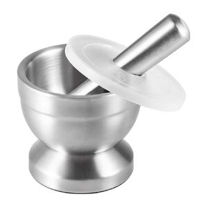 Stainless Steel Mortar and Pestle Set Spices Herbs Grinder for Kitchen Lab Safely 18/8 Steel Crusher(Large)