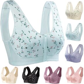 Front Button Bra Front Closure Everyday Sports Bras Convenient Snap Sleep Bra Women Comfort Wireless Cotton Bras for Women
