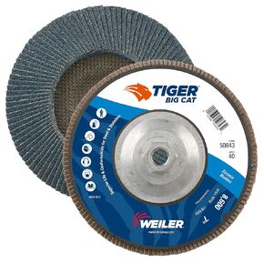Weiler 50139 Saber Tooth High Density Abrasive Flap Disc, Flat, Phenolic Backing, 5/8" - 11 Arbor, Ceramic, 7" Diameter, 40 Grit (Pack of 10)