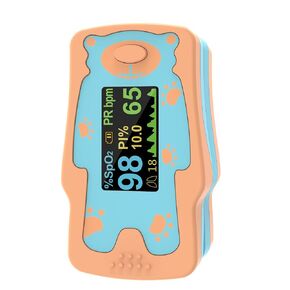 Pulse Oximeter for Kids, Blood Oxygen Saturation for Children, Portable Oxygen Meter with OLED Screen Included 2AAA Batteries