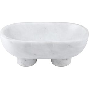 Santa Barbara Design Studio Decorative Bowls Footed Oblong Solid Marble Bowl, Medium, Charcoal