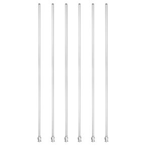 PATIKIL 10Ga x 10 Inch Stainless Steel Dispensing Needle Tips, 6Pcs Metal Glue Needle Tube Blunt Tips Luer Lock for Thick Glue Ink Lab, Silver