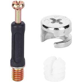 Furniture Cam Lock Fasteners,100 Sets 3-in-1 Eccentric Wheel Connecting Piece Furniture Screw Nut Kit Furniture Screws and Fasteners,for for Cabinet Furniture