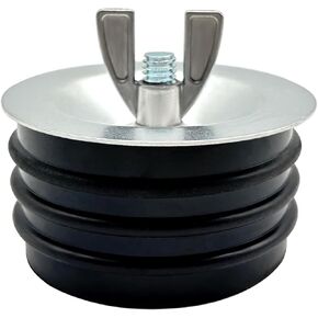 Steel Mechanical Test Plug, Sturdy Sewer Cleanout Cap with Galvanized Screw and Wing Nut Fit for Most Pipe Sink Pool,Black (6 Inch)