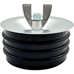 قابس اختبار ميكانيكي فولاذي، غطاء تنظيف مجاري قوي مع برغي مجلفن وجوز جناح مناسب لمعظم حمامات حوض الأنابيب، أسود (6 بوصة) in Kuwait