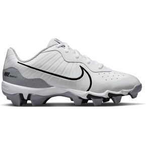 حذاء بيسبول مطاطي للأولاد من Nike Alpha Huarache 4 Keystone باللون الأبيض | رمادي الحجم متوسط in Kuwait