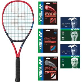 Yonex VCore 100 7th Gen Tennis Racquet (Scarlet) - Strung with Your Choice of 125-Gauge String
