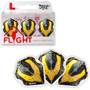 Shot! Darts Dart Flights- L-Style EZ L1 Standard Shape AI Mecha Dart Flight Set, Ultra-durable, 150 Micron, 90 degrees-Pre molded fins for maximum accuracy and perfect aerodynamics