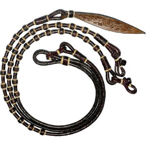 Chestnut/Burgundy/Maroon Raw Hide Hand Made Rope Matching Knots Raw Hide Leather Horse Tack Hand-Braided Romal Romel Reins Ranch Rope/Rope Reins1