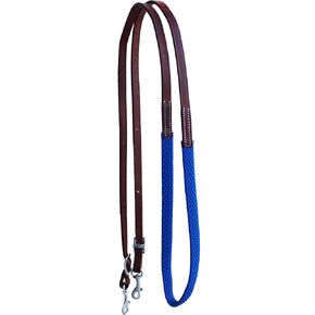 Horse Western 8' Brown Leather Rubber Grip Barrel Reins Black 805LR13