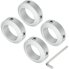 uxcell Set Screw Shaft Collar for 40mm Shaft, 4pcs Clamping Collars 60mm OD, 20mm Thickness, Aluminum Alloy Clamp-On Collar with M10 Set Screws and a Wrench
