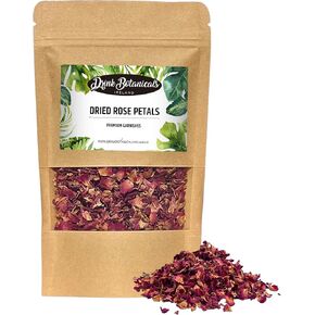 Edible Natural Dried Rose Petals | 3.53 oz | Non-GMO | 100% Natural Dry Rose Petals Toppers For Cocktail Flowers, Mocktail, Decorations, Confetti, Soap Making & Tea |100 Grams|Drink Botanicals Ireland