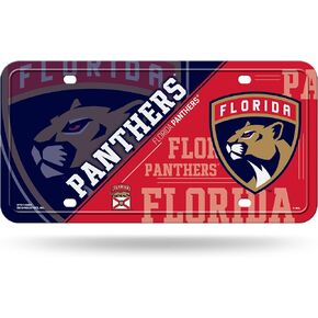 Rico Industries NHL Florida Panthers Split Metal Auto Tag 8.5" x 11" - Great for Truck/Car/SUV
