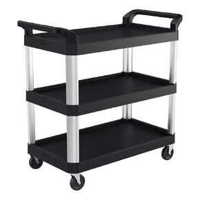 Suncast Commercial 3-Tier Heavy Duty Work Cart - Holds up to 300 Lbs - Ideal for Garages, Warehouses, and Factories