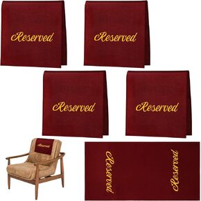Irenare 4 Pcs Reserved Signs for Pews Reserved Pew Cloths 22 Inch Burgundy Gold Reserved Seating Signs Placeholder for Church Pew Seats Wedding Christmas Seating Decoration Church Event