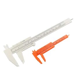uxcell Vernier Caliper 80mm 150mm Mini Double Scale Plastic Ruler Measuring Tool White Orange 1 Set