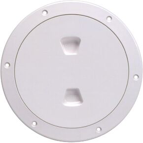 Beckson DP60-W Screw-Out Deck Plate (White), 1 Pack