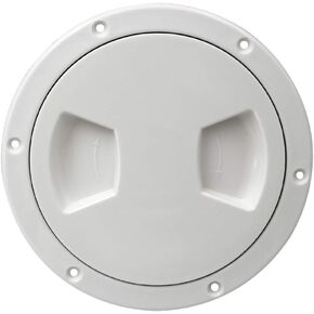 Kesoto Durable Boat 5 inch Access Port Hatch Cover Twist Out Deck Plate, ABS Plastic Round Non Slip Inspection Hatch -Detachable Water Tight Lid Cover