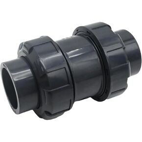 1-1/4 Inch PVC True Union Check Valve, Slip-Slip Full-Port Practical Check Valve, Sch80 Socket Insert Pool Ball Check Valve for Backflow Prevention