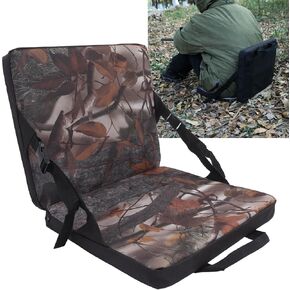 Folding Seat Cushion Pad, Outdoor Camouflage Seat Cushion, Convenient Camping Anti-Dirt Cushion with Storage Pockets, Suitable for Concerts, Stadiums, Camping, Fishing