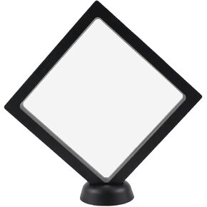 3D Floating Display Case, Floating Frame with Stand Base for Jewelry,Coin,Specimens＆Medallion (Black)