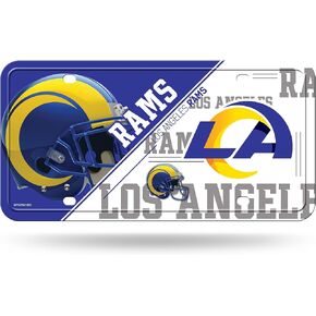 Rico Industries NFL Football Los Angeles Rams Split Metal Auto Tag 8.5" x 11" - Great for Truck/Car/SUV