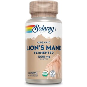 SOLARAY Fermented Lions Mane Mushroom | Healthy Brain Function, Mental Focus & Immune Support | 60 Vegcaps, 30 Serv