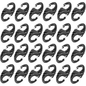24 PCS Carabiner Clips Outdoor Keychains Clip Plastic Carabiner Snap Hooks Buckle Keychain Buckle Dual Spring Wire Gate Snap Hooks Keychain