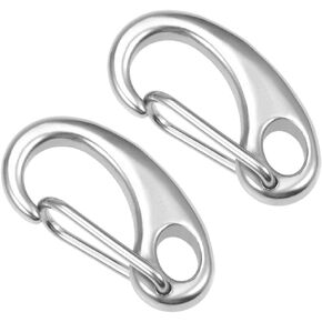 uxcell Spring Gate Snap Hook 30mm/1.18", 304 Stainless Steel, for DIY Crafts Keychains, Pack of 2