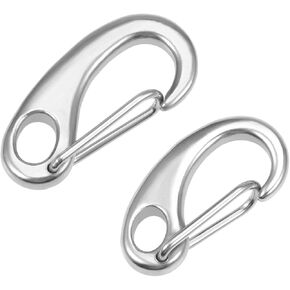 MECCANIXITY Snap Hook 30 x 16mm 50 x 24mm 304 Stainless Steel Silver Tone Spring Gate Snap Hook Clip for Connecting Loop 2 Set