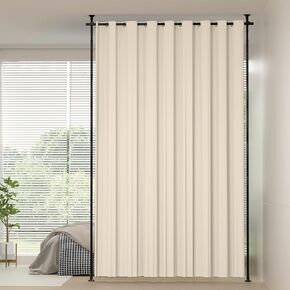 SMONTER Room Divider Curtain Rod, Floor to Ceiling Freestanding Curtain Rod, Damage Free Divider Rod for Room Separation,Heavy Duty Vertical Curtain Stand 4-10ft (H) 28-73.8inch(W),Black