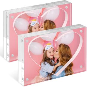 TWING Acrylic Picture Frame 4x6 Inch,Clear Photo Frames with Diamond Cut Design for Tabletop or Wall Display, Perfect for Home Decor and Gifts
