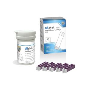 eBchek Blood Glucose Test Strips, 50 count, No Coding Blood Sugar Test, Precision Sugar Measurement for Diabetics, Strips Work Only in eBchek Glucose Meters
