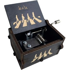 N / A Wood Music Box -Let It Be Classic Handcrank Carved Wood Musical Gifts for Friends Birthday/Christmas/Valentine's Day (Let it be)