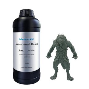 Upgraded Water-Wash 3D Printer Resin, 405nm SLA Fast UV-Curing Resin, High Precision & Rapid Photopolymer for 8K Capable LCD/DLP/SLA 3D Printing (1000g） (White)