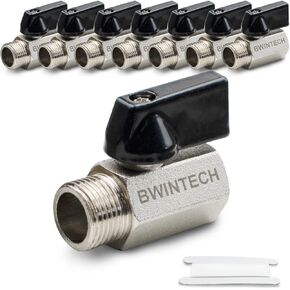 8PCS 1/4" NPT Female x Male Mini Ball Valve Shut-Off Switch Valve