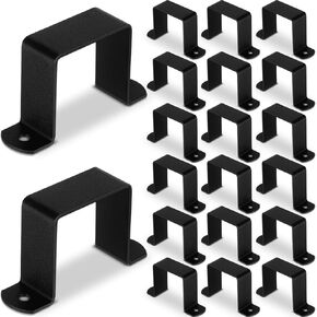 20 Pcs 2 x 2" Square Tube Clamp Powder Coated 2 Inch Pipe Strap U Shaped Bracket Clamp Heavy Duty 2mm Square Tube Strap Clam