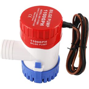 DasMarine 1100GPH 12V 3.2 AMP 5.0 AMP Fuse 29mm ID Hose Electric Marine Submersible Bilge Sump Water Pump for Boat Yacht