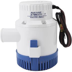 3700 GPH Bilge Pump, Boat Marine Plumbing Electric Bilge Pump Easy Install Efficient for Spa (12V)