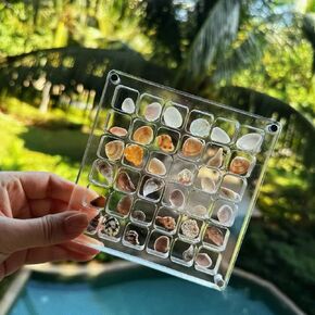 Acrylic Magnetic Seashell Display Box - 36 Grids Seashell Display Box, Transparent Acrylic Seashell Storage Box , Small Craft Organizers Container for Bead,Nail,Jewelry