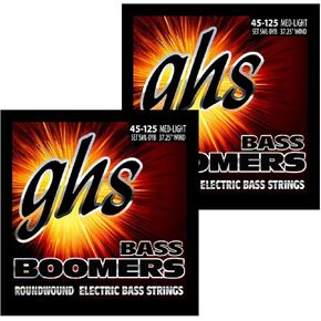 GHS Strings 5M-DYB 5-String Bass Boomers, Nickel-Plated Electric Bass Strings, Long Scale, Medium (.045-.130), 2 Sets of 5M-DYB