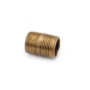 Anderson Metals - 80300-2420 80300 Lead-Free Red Brass Pipe Fitting, Nipple, 1 -1/2" x 1 -1/2" NPT Male, 2" Length