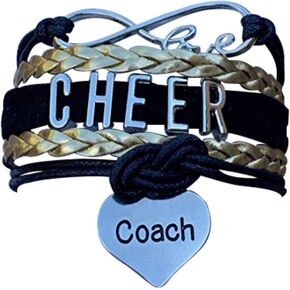 Sportybella Cheer Coach Bracelet - Cheerleading Coach Charm Bracelet- Cheer Jewelry - Women Cheering Coaches Infinity Bracelet